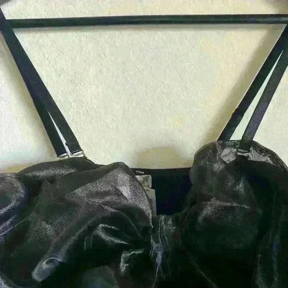 Free People Intimately Someone Say Bows Bodysuit Sheer Goth Coquette Dress  S - Picture 8 of 13